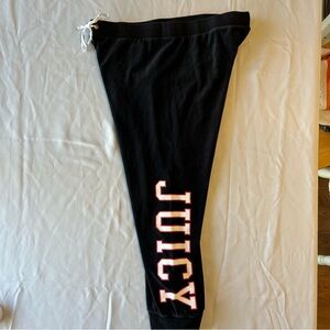 Y2K Juicy Couture Black Sweatpants with Pink Logo- Sz Large